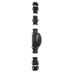 Crémone RY 16 en applique en fonte noire pour bois - bouton standard JARDINIER MASSARD