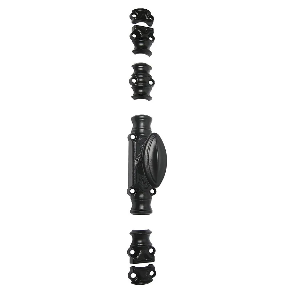 Crémone RY 16 en applique en fonte noire pour bois - bouton standard JARDINIER MASSARD