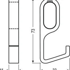 Crochet aluminium - pour tube de penderie ovale - noir - 1201 HERMETA