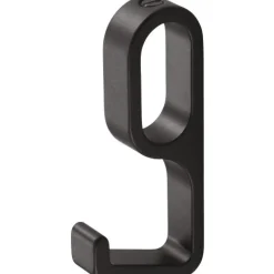 Crochet aluminium - pour tube de penderie ovale - noir - 1201 HERMETA