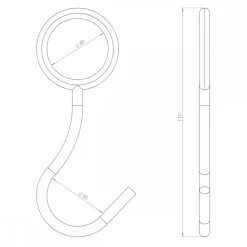 Crochet de penderie - pour tube de diamètre 28 mm Interges