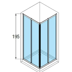 Côté pour paroi de douche Ocean A - accès d'angle - réglable 96 à 99 cm NOVELLINI