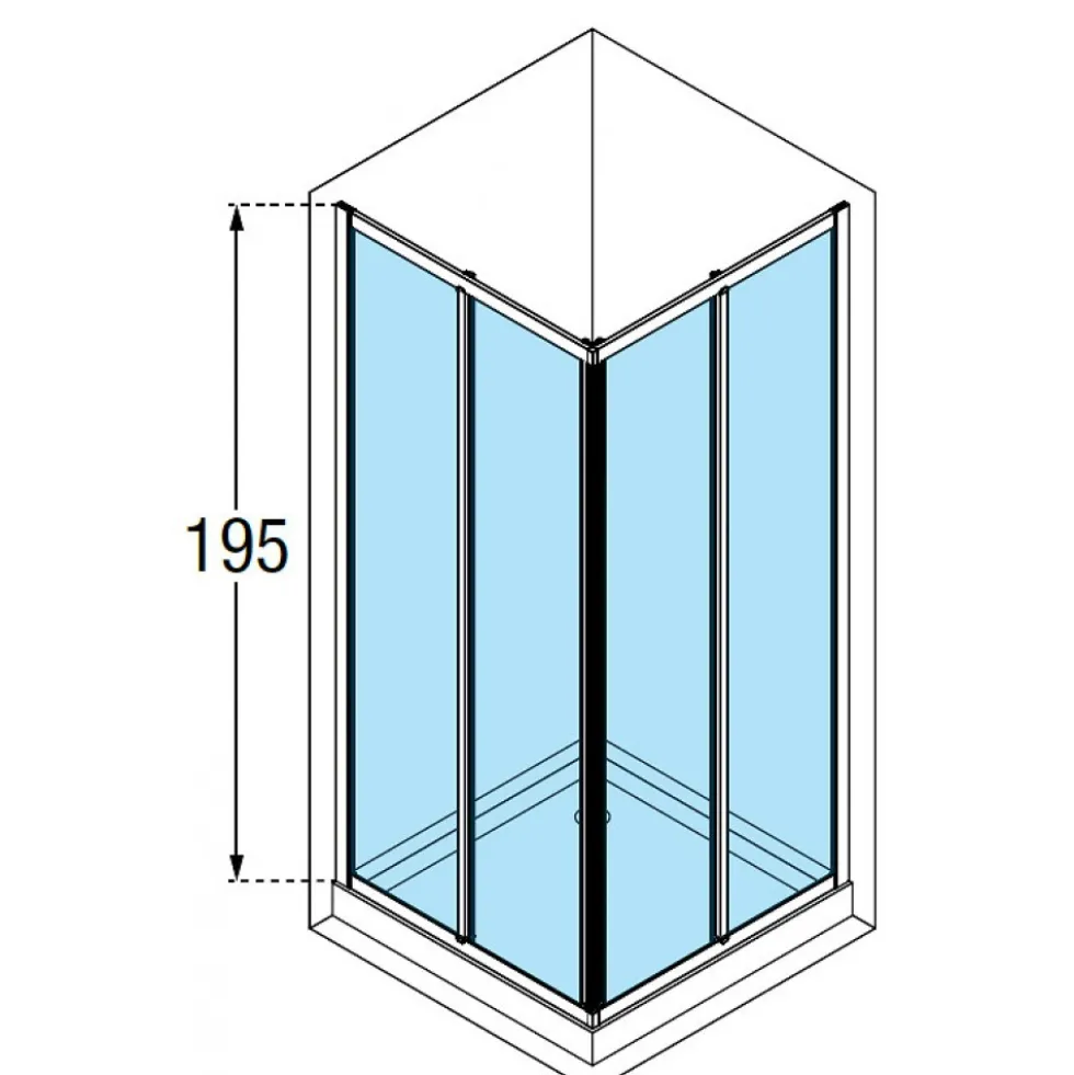 Côté pour paroi de douche Ocean A - accès d'angle - réglable 96 à 99 cm NOVELLINI