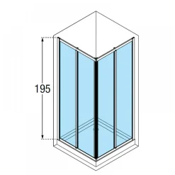 Côté pour paroi de douche Ocean A - accès d'angle - réglable 87 à 90 cm NOVELLINI