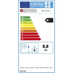 Cuisinière à bois 8,8 kW - revêtement en pierre naturelle - Rosa.16 Petra LA NORDICA EXTRAFLAME