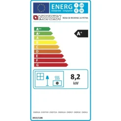 Cuisinière à bois 8,2 kW revêtement pierre naturelle - Rosa SX Reverse.16 Petra LA NORDICA EXTRAFLAME