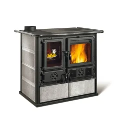 Cuisinière à bois 8,2 kW revêtement pierre naturelle - Rosa SX Reverse.16 Petra LA NORDICA EXTRAFLAME