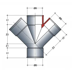 Culotte pvc 45° double parallèle femelle-femelle-femelle NICOLL