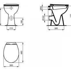 Cuvette WC indépendante et surélevée - assise ergonomique - Ulysse SH PORCHER