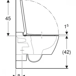 Cuvette WC suspendue carrée sans bride avec abattant Xeno² GEBERIT
