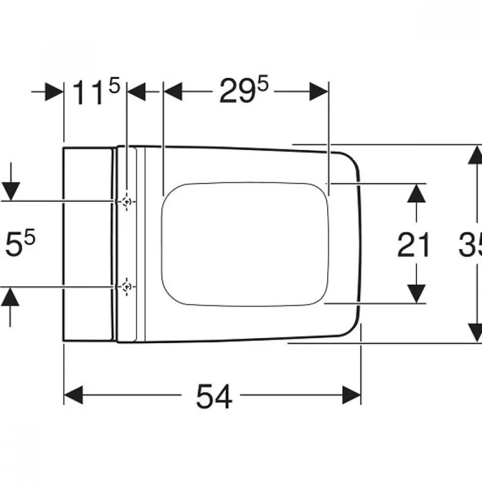 Cuvette WC suspendue carrée sans bride avec abattant Xeno² GEBERIT