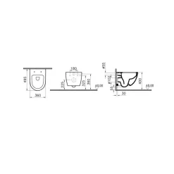 Cuvette WC suspendue compacte sans bride Sento VITRA