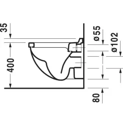 Cuvette WC suspendue compacte Compact Starck 3 DURAVIT