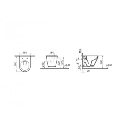 Cuvette WC suspendue compacte et sans bride avec abattant - Integra VITRA