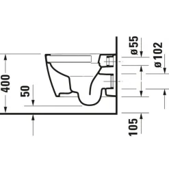 Cuvette WC suspendue compacte 480 mm sans bride - Soleil by Starck DURAVIT