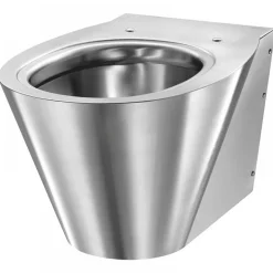 Cuvette WC suspendue en inox double finition - alimentation horizontale - BCN S DELABIE