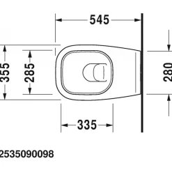 Cuvette WC suspendue à fond creux - 540 mm - D-Code DURAVIT