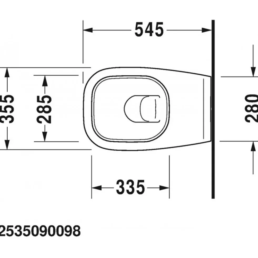 Cuvette WC suspendue à fond creux - 540 mm - D-Code DURAVIT