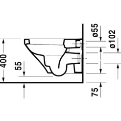 Cuvette WC suspendue à fond creux - design minimaliste - Durastyle DURAVIT