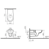 Cuvette WC suspendue PMR sans bride avec abattant - Conforma VITRA
