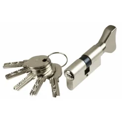 Cylindre à bouton s'entrouvrant sur variure AGL 697 laiton nickelé mat - ISR6 ISEO