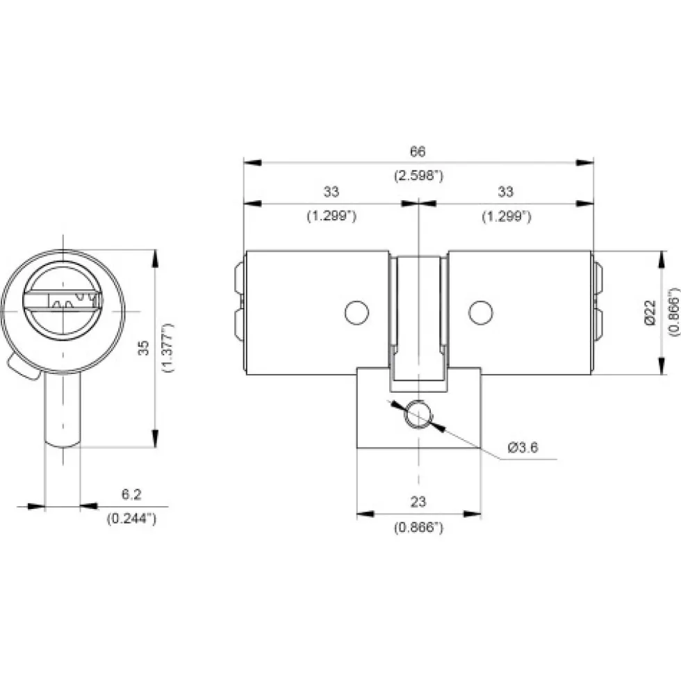 Cylindre double à profil rond - adaptable Bricard - Classic Pro MUL-T-LOCK