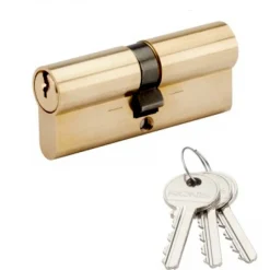 Cylindre double sur passe PTT - laiton poli - 36 x 36 mm - 1264 RONIS