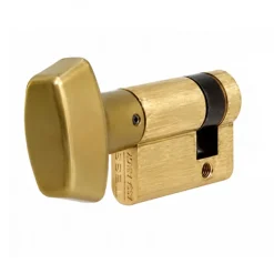 Cylindre simple de sûreté à bouton en laiton nickelé B30 x 10 mm - Série TE-5 TESA Sécurité