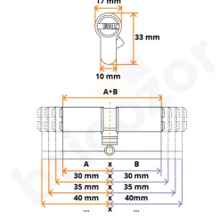 Cylindre TE-5 sur numéro de variure 68454 A/B TESA Sécurité