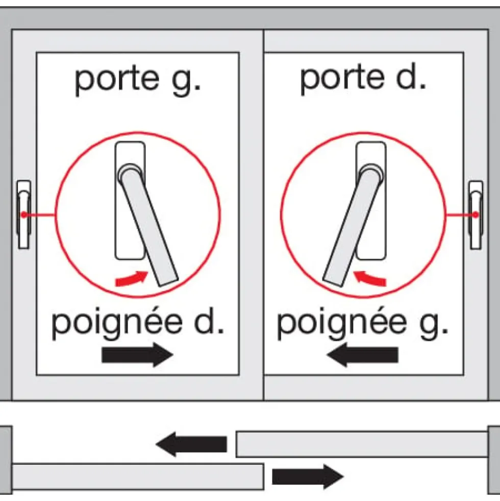 Demi-garniture en aluminium pour coulissant Toulon Ergo20 - noir HOPPE