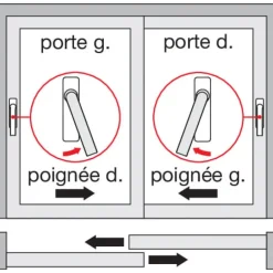Demi-garniture en aluminium pour coulissant Toulon Ergo20 - blanc 9016 HOPPE