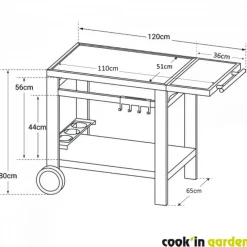 Desserte en métal noir - Média L COOK IN GARDEN