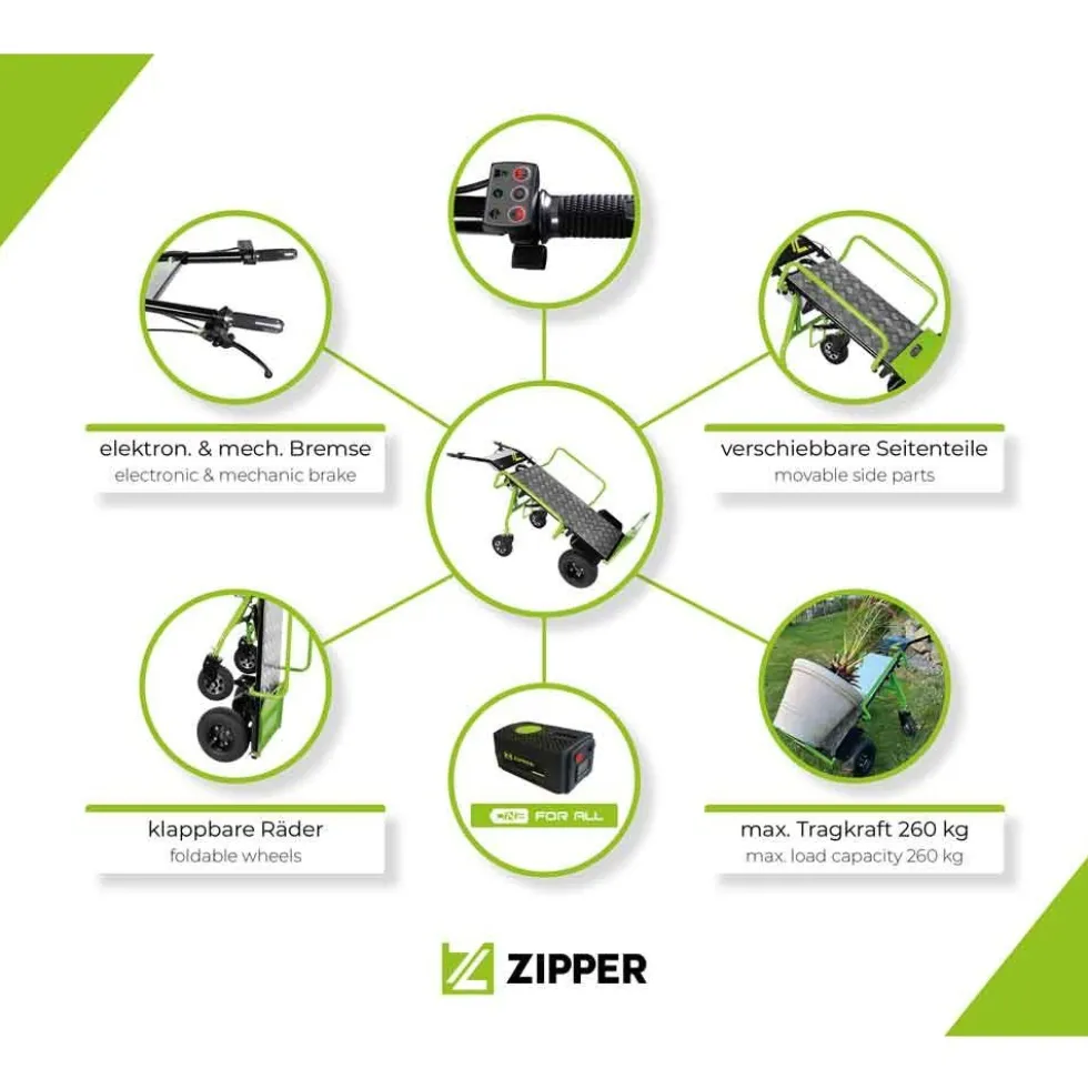 Diable électrique - 350W - 260kg - ZI-ET260 ZIPPER