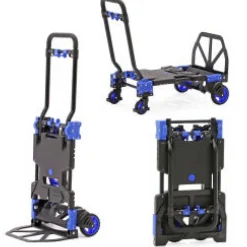 Diable pliant et chariot de transport 2 en 1 - bavette 25 cm pliable VISO
