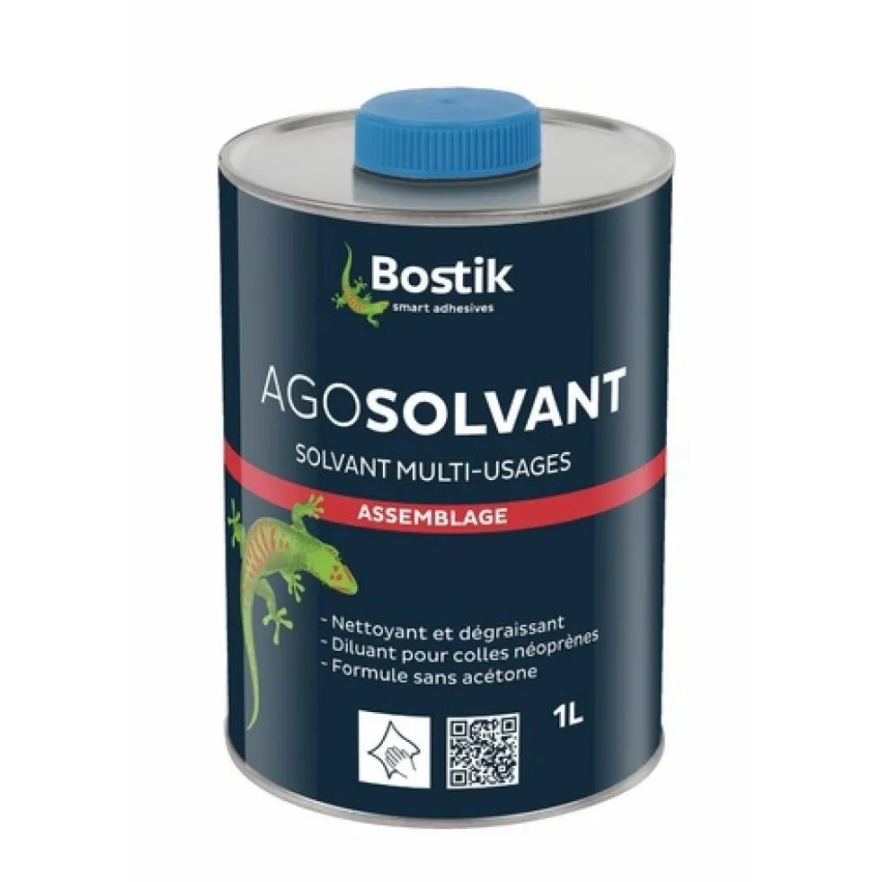 Diluant - nettoyant - pour colle néoprène, polyuréthane - Agosolvant BOSTIK