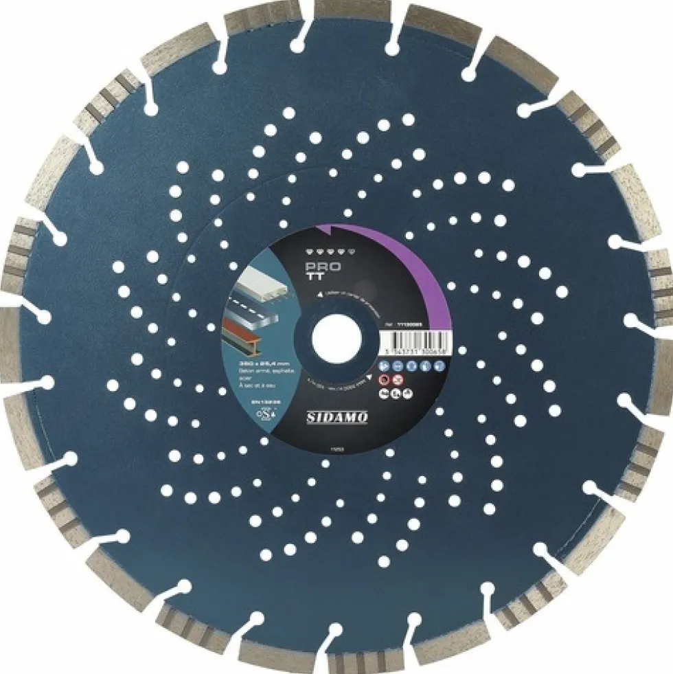 Disque diamant à tronçonner - jante segmentée - Pro TT SIDAMO