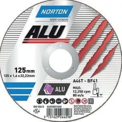 10 disques à ébarber pour meuleuse - aluminium - 125x7x22.23 mm NORTON