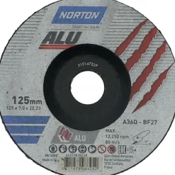 10 disques à ébarber pour meuleuse - aluminium - 125x7x22.23 mm NORTON