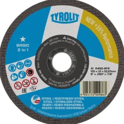 Disque à tronçonner Basic 2 en 1 moyeu plat - pour l'acier/inox TYROLIT