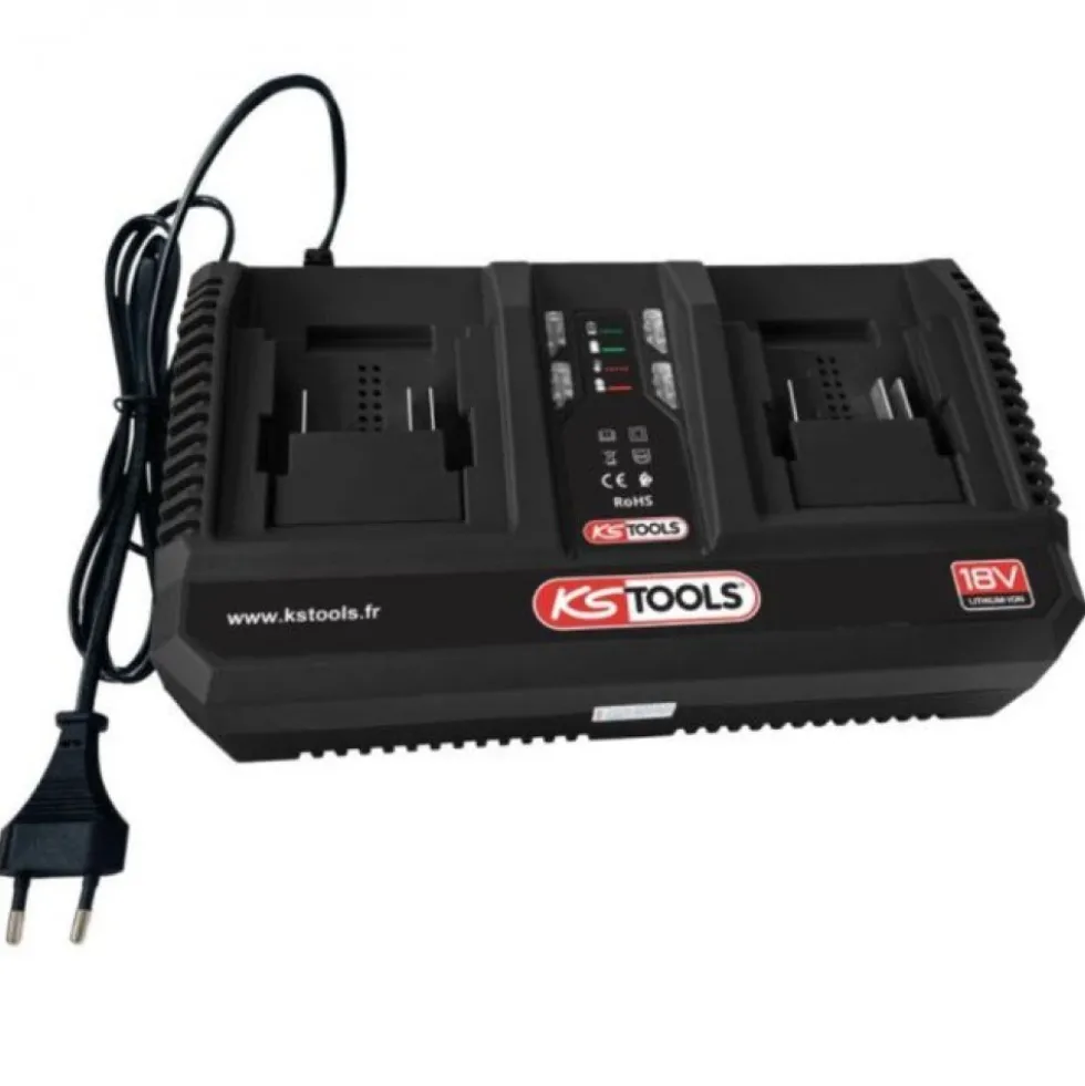 Double chargeur rapide 18V 8A - 515.4706F KS TOOLS