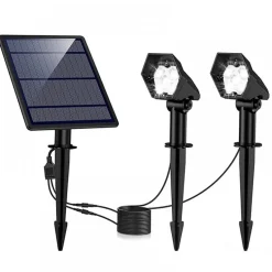 Double spot piquet solaire - 2x 1,5W - 3000K - 150 lm - Spike BF LIGHT
