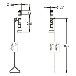 Douche de sécurité - alimentation plafond - 1 tête fixe PRESTO