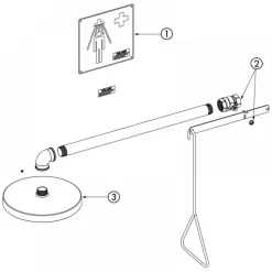 Douche de sécurité murale encastrée à commande manuelle DELABIE