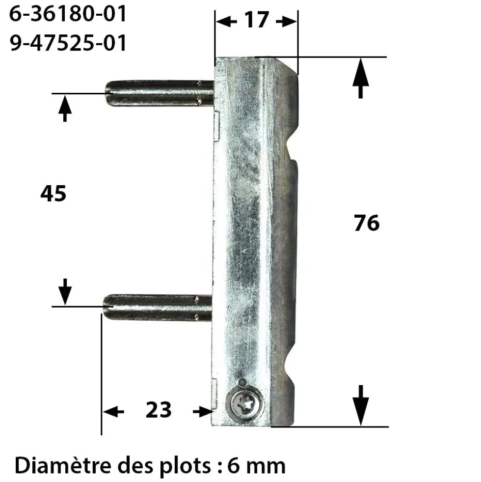 Douille à broche pour mécanisme oscillo-battant fenêtre PVC – Unijet D FERCO