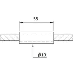 Douille de poteau intermédiaire en inox 316 pour câble Design Production