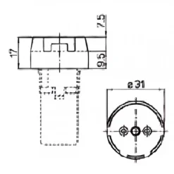 Douille volante de connexion tube fluorescent T8 - Culot G13 ORBITEC