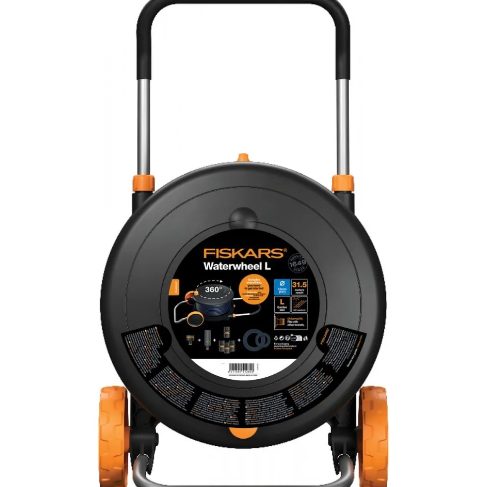 Dévidoir sur roulettes Confort L - 1/2" - tuyau de 30m + 1,5m Ø13 mm FISKARS