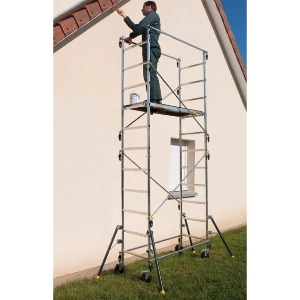 Echafaudage roulant aluminium 4,70 m - Quad Up CENTAURE