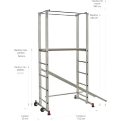 Echafaudage STRATUS 140 - hauteur de travail 3,40 m ESCALUX