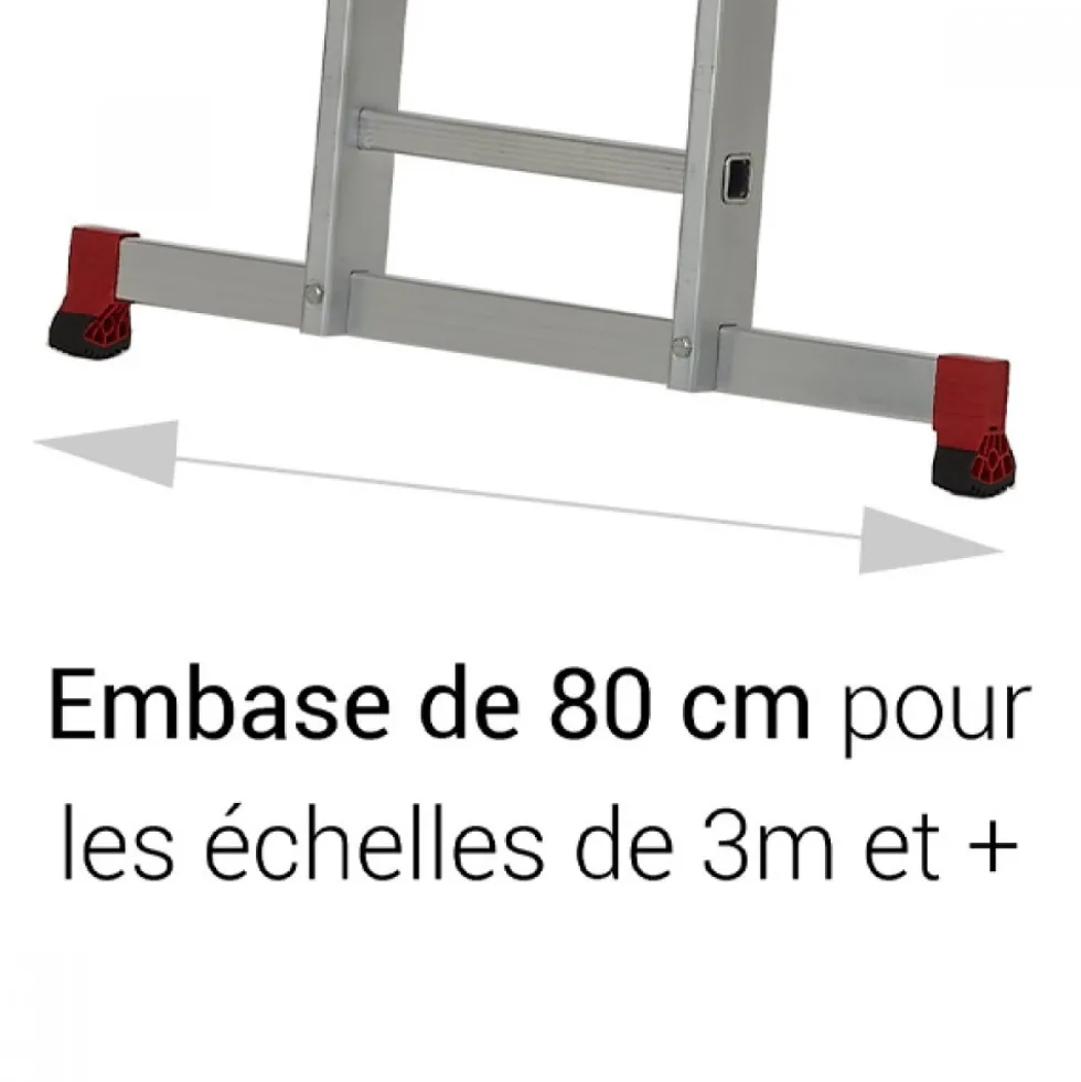 Echelle aluminium simple - 13 échelons - hauteur de travail 4,80 m ESCALUX